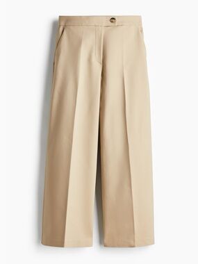 H&M Wide-Leg Cropped Pants in Camel